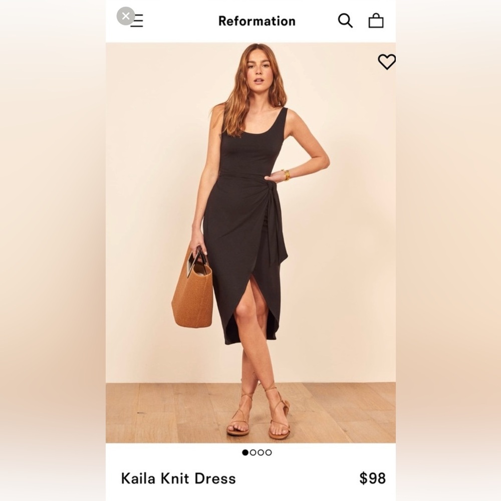 Reformation Kaila dress size XS black NWT
